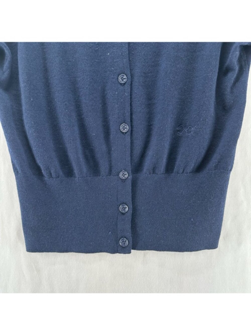 C. Wonder Merino Wool Cardigan Sweater Womens 2XS Button Up V-Neck Cropped Blue - Picture 5 of 8
